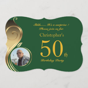 50th, Birthday Invitation Man Elke leeftijd, Foto, Kaart