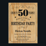 50th Birthday Invitation Rustic Wood Kaart<br><div class="desc">50e uitnodiging van de verjaardag. Typografie. Cheers tot 50 jaar. Rustic Wood Achtergrond. Volwassen verjaardag. Mannelijke Mannen of vrouwen: Birthday. Kinder jongen of meisje Lady Teenage Bday Invite. 13e 15e 16e 18e 21e 30e 40e 50e 60e 70e 90e 100e. Elke leeftijd. Voor verdere aanpassing, te klikken gelieve de knoop "van...</div>