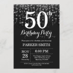 50th Birthday Invitation Silver Glitter Kaart<br><div class="desc">50th Birthday Invitation met Silver String Lights met Silver Glitter Background. Zilveren verjaardag. Volwassen verjaardag. Mannen of vrouwen uitgenodigd. 13e 15e 16e 18e 21e 30e 40e 50e 60e 70e 90e 100e, elke leeftijd. Voor verdere aanpassing, te klikken gelieve de knoop "van de Aanpassing het"en ons ontwerphulpmiddel te gebruiken om deze...</div>