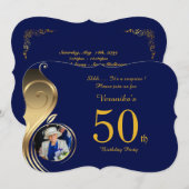 50th, Birthday Invitation Woman Elke leeftijd, Fot Kaart (Voorkant / Achterkant)