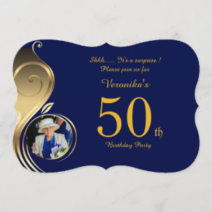 50th, Birthday Invitation Woman Elke leeftijd, Fot Kaart
