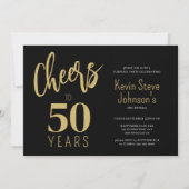 50th Birthday juicht op 50 jaar modern goud zwart Kaart (Voorkant)