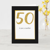 50th Birthday Just a Number grappig Joke Humor Kaa Kaart (Gele Bloem)