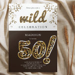 50th Birthday Leopard Folie Balloon Script Kaart<br><div class="desc">Leopard Folie Balloon Script Modern Verjaardagsontwerp. Overeenkomende producten zijn te vinden in Leopard Folie Balloon Adult Birthday collectie.</div>