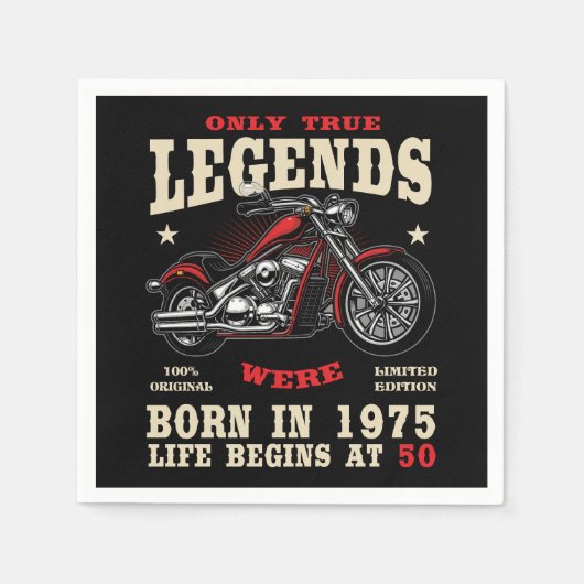 50th Birthday Man Biker Motorcycle Chopper 1975 Servet (Voorkant)