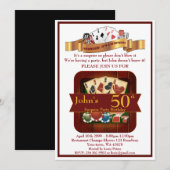 50th, Birthday Man Casino, Gambling Party, Las Veg Kaart (Voorkant / Achterkant)