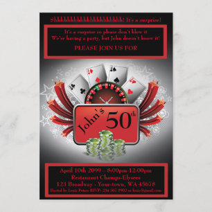 50th, Birthday Man Casino, Gambling Party, Las Veg Kaart