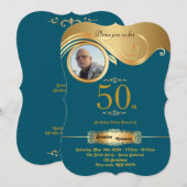 50th, Birthday Man elke leeftijd, kunstdeco, groen Kaart (Voorkant / Achterkant)