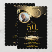 50th, Birthday Man elke leeftijd, kunstdeco, zwart Kaart (Voorkant / Achterkant)