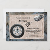 50th, Birthday Man, elke leeftijd, sportwagen, ban Kaart (Voorkant)