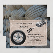 50th, Birthday Man, elke leeftijd, sportwagen, ban Kaart (Voorkant / Achterkant)