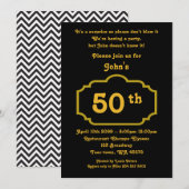 50th, Birthday man, elke leeftijd, zwart, goud, ch Kaart (Voorkant / Achterkant)