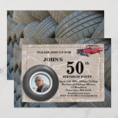 50th, Birthday Man foto, elke leeftijd, sportauto, Kaart (Voorkant / Achterkant)