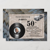 50th, Birthday Man foto, elke leeftijd, sportauto, Kaart (Voorkant / Achterkant)