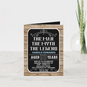 50th Birthday Man, Myth, Legend Dank je kaart