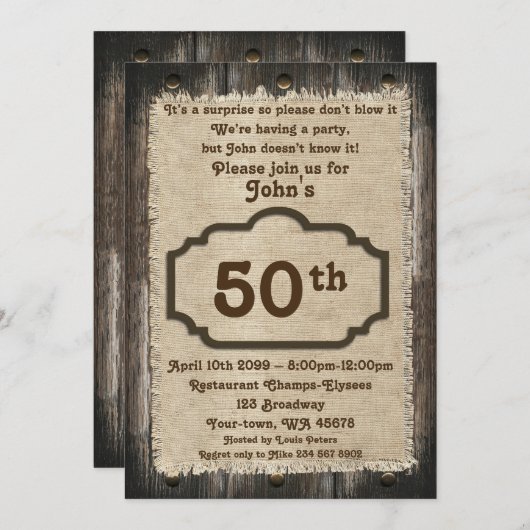 50th, Birthday Man, partijgebonden Man, elke leeft Kaart (Voorkant / Achterkant)