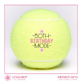 50th Birthday Mode Pink Floral Personalized Tennisballen