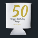 50th Birthday Naam toevoegen Datum Jaar Black sjab Blikjeskoeler<br><div class="desc">bewerkbaar ontwerp</div>