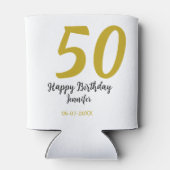 50th Birthday Naam toevoegen Datum Jaar Black sjab Blikjeskoeler (Achterkant)