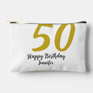 50th Birthday Naam toevoegen Datum Jaar Black sjab Etui