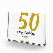 50th Birthday Naam toevoegen Datum Jaar Black sjab Fotoblokken (Rechts)