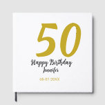 50th Birthday Naam toevoegen Datum Jaar Black sjab Gastenboek<br><div class="desc">bewerkbaar ontwerp</div>