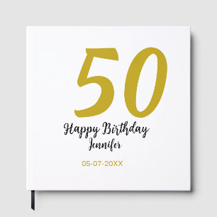 50th Birthday Naam toevoegen Datum Jaar Black sjab Gastenboek