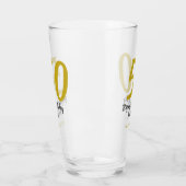 50th Birthday Naam toevoegen Datum Jaar Black sjab Glas (Links)