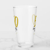 50th Birthday Naam toevoegen Datum Jaar Black sjab Glas (Rechts)