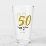 50th Birthday Naam toevoegen Datum Jaar Black sjab Glas<br><div class="desc">bewerkbaar ontwerp</div>