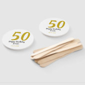 50th Birthday Naam toevoegen Datum Jaar Black sjab Handwaaier (Niet-gemonteerd)