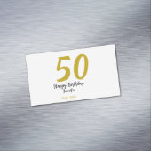 50th Birthday Naam toevoegen Datum Jaar Black sjab Magnetisch Visitekaartje (Voorbeeld)