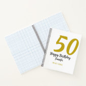 50th Birthday Naam toevoegen Datum Jaar Black sjab Notitieboek (Binnen)