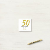 50th Birthday Naam toevoegen Datum Jaar Black sjab Post-it® Notes (Op bureau)