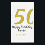 50th Birthday Naam toevoegen Datum Jaar Black sjab Servet<br><div class="desc">bewerkbaar ontwerp</div>
