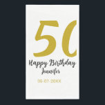 50th Birthday Naam toevoegen Datum Jaar Black sjab Servet<br><div class="desc">bewerkbaar ontwerp</div>