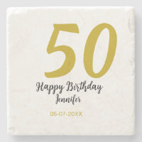50th Birthday Naam toevoegen Datum Jaar Black sjab