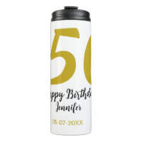 50th Birthday Naam toevoegen Datum Jaar Black sjab