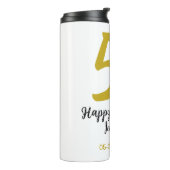 50th Birthday Naam toevoegen Datum Jaar Black sjab Thermosbeker (Gedraaid links)