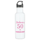 50th Birthday Name Monogram Gift Party Favor Waterfles (Voorkant)