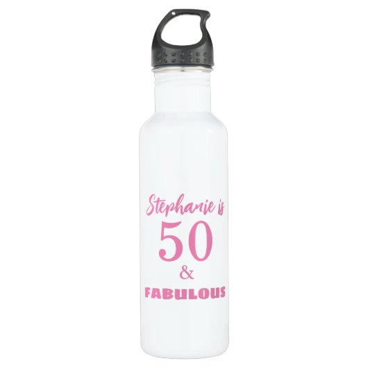 50th Birthday Name Monogram Gift Party Favor Waterfles (Voorkant)