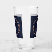50th Birthday Navy Rose Gold Birthday Party Favor Glas (Links)