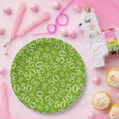 50th Birthday Number Pattern Green/White Papieren Bordje (Feest)