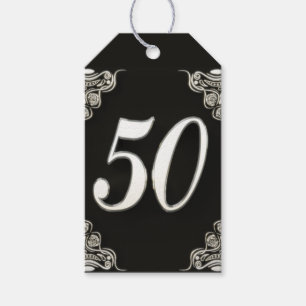 50th Birthday of Jubileum Regal Silve and Black Cadeaulabel