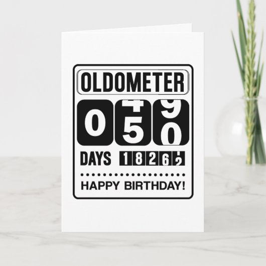 50th Birthday Oldometer Kaart (Voorkant)