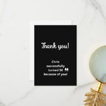 50th Birthday Party Black White