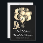 50th Birthday Party Black White Kaart<br><div class="desc">Een zwarte en witte 50 en geweldige verjaardagsfeestje nodigen uit met hoge hakken en ballonnen. De feestelijke natuur van deze 50ste verjaardag roept bijna op: "Er zal een goede tijd zijn voor iedereen".</div>