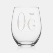 50th Birthday Party Celebration Minimalist  Wijnglas Zonder Voet (Achterkant)