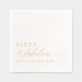 50th Birthday Party Fifty & Fabulous Modern Gold Folie Servetten (Voorkant)