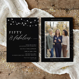 50th Birthday Party Fifty & Fabulous Modern Kaart